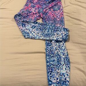 Vibrant Pink and Blue Patterned Leggings